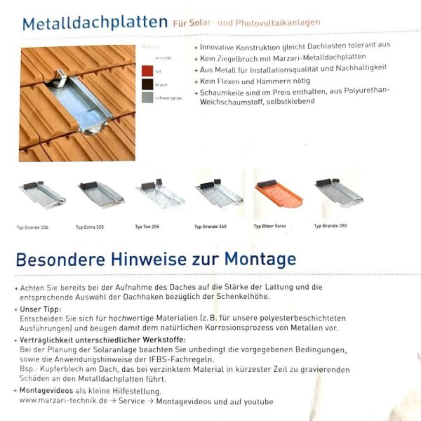 Marzari Metalldachplatte Typ H264, verzinkt NEU eingetroffen