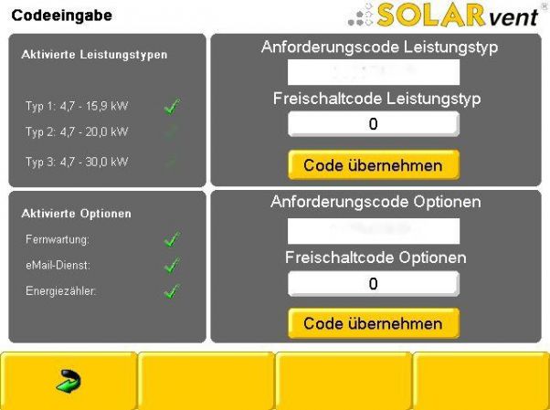 Freischaltung Heizleistung: 4,7 - 15,9 kW